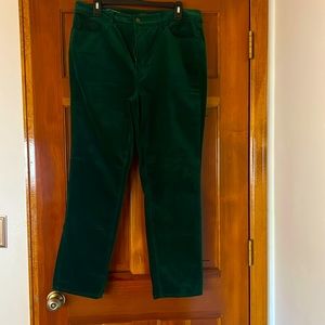 Talbots 12P Green Velveteen Pants